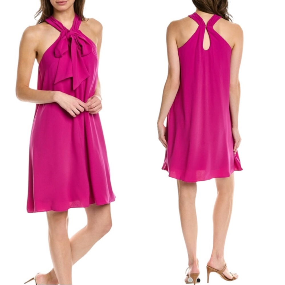 NWOT Trina Turk Women's Halter Swing Verge Dress In Viola Pink Small